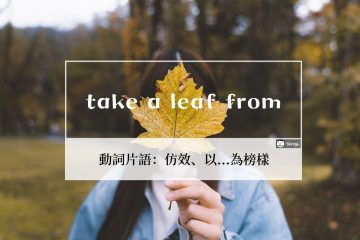 動詞片語 take a leaf from 的意思及例句